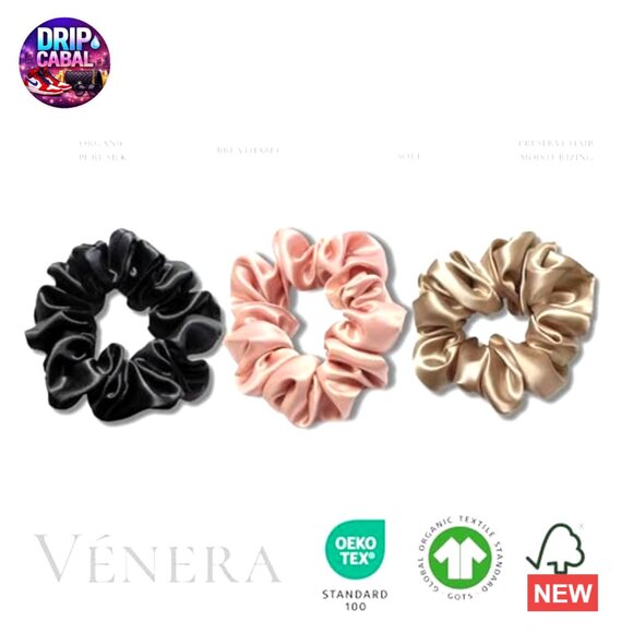 Pure Silk Scrunchies Hair Ties Frizz Prevention Elegant Minimal Chic Accessories main image 7